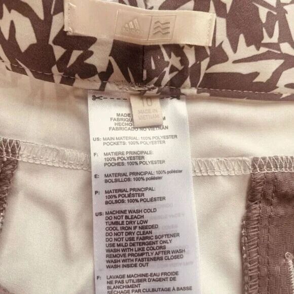 Adidas Gray & White Reef Print Golf Shorts Performance Casual Size 10 | EUC - Picture 3 of 10